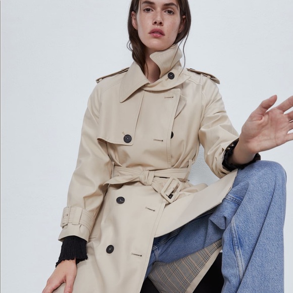 ZARA belted camel trench coat - Picture 4 of 7